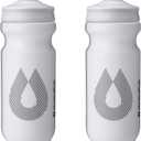 HydraPak Breakaway Surge Lightweight Bike Water Bottle 2-Pack (20oz, 25oz, 30oz) - High Flow, Cycling & Sports Squeeze Bottle (White)