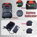 Mini Chainsaw Battery, 21v Lithium Battery - 4.0 Ah Battery with Electric Quantity Display, Include Charger Adapter, Suitable for Cordless Power Tools