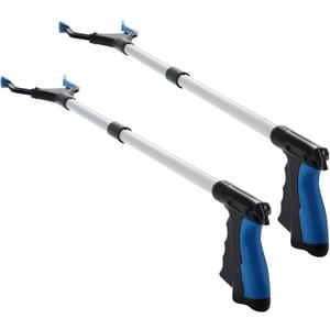 2024 Upgrade Grabber Reacher Tool, 360 Rotating Head, Wide Jaw, 32" Foldable, Lightweight Trash Claw Grabbers for Elderly, Reaching Tool for Trash Pick Up Stick, Litter Picker, Arm Extension (Blue3)