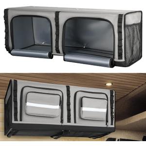 36" RV Overhead Soft-Sided Storage Cabinet, RV Organizer Storage Cabinet Compatible with Mercedes-Benz Sprinter, Ford Transit & RAM Promaster Vans, Gray 