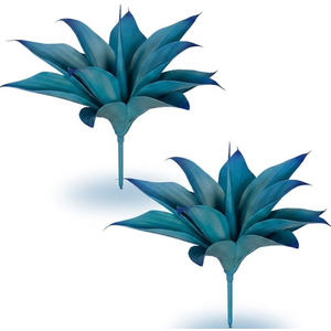 Artificial Agave Plants, UV Resistant Fake Agave Planters for Indoor and Outdoor Decorating Artificial Plants for Outdoors Fake Plants (2Pack) Blue