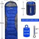 0 Degree Winter Sleeping Bags for Adults, Cold Weather Camping, Large