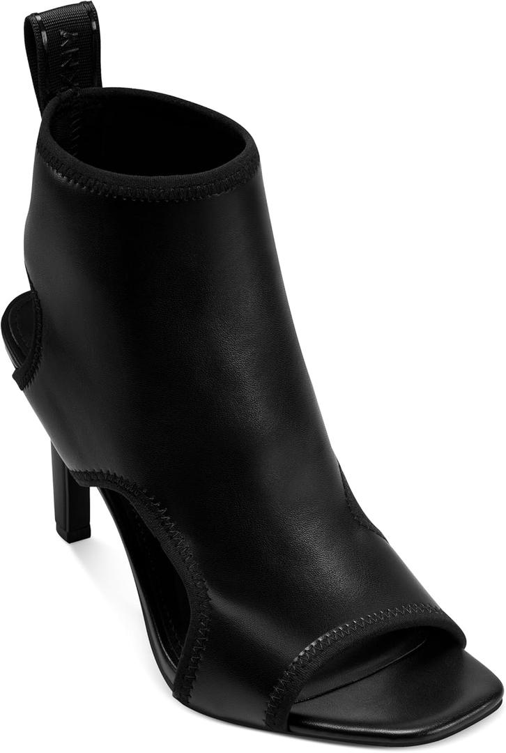 DKNY Women's Bason Sandal Heeled Bootie (Black, 7)
