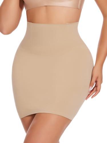 JOYSHAPER Shapewear Dress Slip for Under Dresses Half Slip Tummy Control High Waist Seamless Slip Skirt Body Shaper, Large
