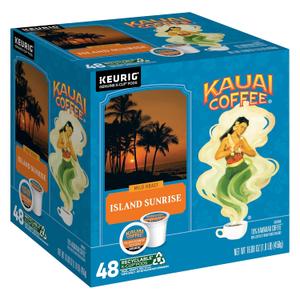 Kauai Coffee K-Cup Pods for Keurig Brewers  Arabica Coffee, 10% Hawaiian  Mild Roast, Light with Bright Aroma  Island Sunrise, 1 Pack of 48 Single Serve K-Cups (EXP 03/12/27)