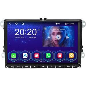 9 inch Linux System Car Radio Stereo for Volkswagen VW Golf5 Transporter Passat B6 Polo Jetta Skoda Seat Head Unit with Car-Play/Android Auto, 1280x720 QLED Touch Screen, AM/FM,DSP,SWC