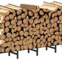 5.3ft Outdoor Indoor Firewood Rack Holder for Fireplace Wood Storage, Adjustable Fire Log Stacker Stand, Heavy Duty Logs Stand Stacker Holder for Fireplace Metal Lumber Storage Carrier Organizer