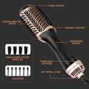 Beautimeter Blow Dryer Brush, Hot Air Brush One Step Hair Dryer and Styler Volumizer, 4 in 1 Negative Ionic Hair Styler with Oval Barrel for Smooth, Frizz-Free Hair Types, Black & Gold