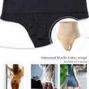 Werena Tummy Control Thong Shapewear for Women Seamless Shaping Thong Panties Body Shaper Underwear (Black, M)