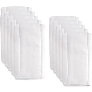 Cotton Prefold Cloth Diapers -Fasoar 6 Ply Baby Washable Cloth Diaper Covers for Babies to Toddlers Multi-Use (19.5''-14'', Count, 10)