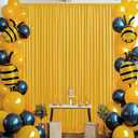 10 ft x 10 ft Wrinkle Free Yellow Backdrop Curtain for Parties, Yellow Polyester Photo Backdrop Drapes,Thick Background 2 Panels 5ft x 10ft for Baby Shower Wedding Birthday Party Backdrop Stand