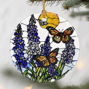Lavender Butterfly Ornaments, Christmas Ornaments: Christmas Tree Decorations, Holiday Decor, Stocking Stuffers, Gift Ideas, Xmas Gift, Gifts for Flower Lover & Gifts for Butterfly Lover