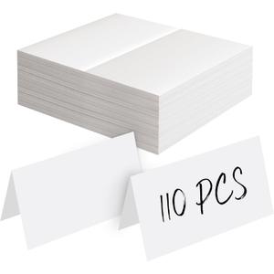 Gethelud 110 PCS Tent Cards, Small Blank Place Cards Delicate Seating Cards Blank Name Cards Escort Cards for Wedding, Table, Dinner Parties, Receptions (Each Measures 2 x 3.5)