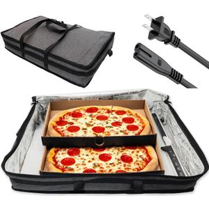 Heated Pizza Casserole Dish Carrier Bag, 120V Electric Heated, Insulated Pizza Food Bag, Pizza Delivery Bags for Hot Food Large Reusable (Delivery Bag + Heating Pad) (23"x15"x5")