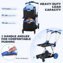 Collapsible Shopping Cart with Wheels, Foldable Platform Hand Truck (Blue)