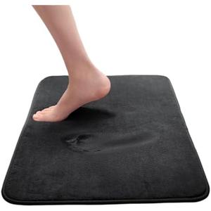 AWHZngE Memory Foam Bath Mat Soft Absorbent Bathroom Rugs Bath Rug for Bathroom, Toilet(Black)