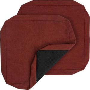 FUNHOME Outdoor Cushion Covers 22 x 22 x 4 inch,Set of 2,Non-Slip Grips Bottom,Replacement Cushion Covers for Garden Patio Furniture Couch Chair,Fade-Resistant Slipcover Only,No Insert(Dark Red)