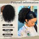 FREEMEIGE Ponytail Extension, Short Curly Drawstring Ponytail for Black Women 10 Inch Synthetic Afro Kinky Curly Ponytail Extension for Women Fluffy Pony Tails Hair Extensions for Daily Use