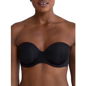 Smart & Sexy Women's Full Support Light Lined Strapless Bra, Support with Underwire for Exception Lift, Perfect for Weddings (38D, Black Hue)