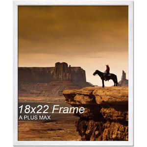 A PLUS MAX 18x22 Picture Frame White Light Weight Wall Mount