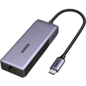 UGREEN USB C to Ethernet Adapter 5Gb, Ethernet Adapter for Laptop, Aluminum with Thermal Design, Type C (Thunderbolt 5/4/3 Compatible) to RJ45 Network LAN Internet, Compatible for MacBook Air/Pro, XPS