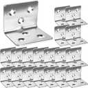 80Pcs Stainless Steel Angle Brackets,1.2 x 1.2 x 1.5 Wide Small Corner Brace for Joining Furniture, Heavy Duty 90 Degree L Shape Corner Bracket, Right Angle Bracket for Wood Cabinets Furniture