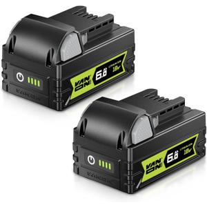 VANON 6.0Ah Replacement Battery for Milwaukee 18V Battery Compatible with Milwaukee Batteries 48-11-1811 48-11-1815, Compatible with 18V Battery Charger and 18V Cordless Power Tools, 2 Pack