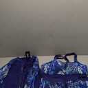 3 Piece Rash Guard for Women - Long Sleeve Swimsuits with Shorts SPF Zip up Swim Shirt with Built in Bra (X-Large, Blue Leaves)