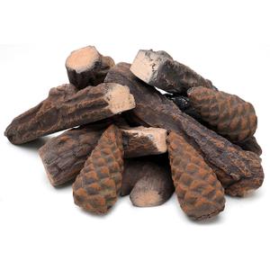 Skyflame 10 Small Piece Set of Ceramic Wood Logs & Accessories for All Types of Indoor Gas Inserts | Ventless & Vented | Propane | Gel | Ethanol | Electric or Outdoor Fireplaces & Fire Pits