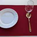 Red Placemats Set of 4, Double Layered Burgundy Place mats for Dining Table, Cranberry Waterproof Table Mats for Kitchen Table for Fiesta, Dinner, Wedding, Decor, Thanksgiving, Halloween, Christmas