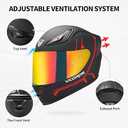 VCOROS Motorcycle Full Face Helmet for Unisex-Adults DOT Approved WS-609 Motorbike Street Bike Racing Helmets, size XL 61-62cm