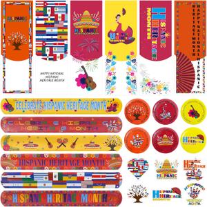 120 Pcs Hispanic Heritage Month Decorations Giveaways Bulk, National Hispanic Heritage Month Accessories, Latino Heritage Month Party Favors for Spanish Festival Supplies Celebrations Gifts Prizes
