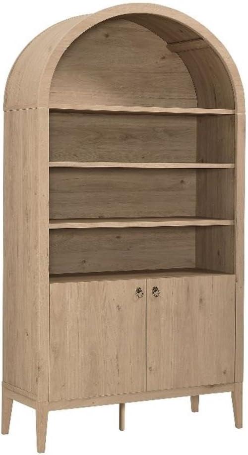 Modway Nolan Tall Arched Storage Display Cabinet in Black - 74 Inch Arch Bookshelf with Open and Closed Shelving - Modern Accent Cabinet for Living Room, Dining Room