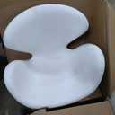 Manhattan Comfort Raspberry Adjustable Swivel Accent Chair with 360 Turn, Polished Chrome Base, Modern Retro Design, Versatile Seat Ideal for Any Room, Set of 2, White