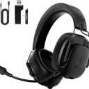 Wireless Gaming Headset for PS5, PS4, PC, Switch, Gaming Headset with Detachable Noise Cancelling Mic, 2.4GHz & Bluetooth 5.3 Dual Connection, 7.1 Surround Sound Black