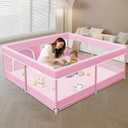 XVISHX Baby Playpen 50 x 50 Inch Play Pen Playards, Playpen for Babies and Toddlers, Baby Playard for Indoor & Outdoor Active Center Game Fence, with Skin-Friendly Fabric and Soft Breathable Mesh Pink