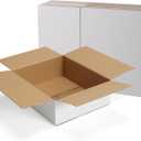 CRUGLA 12x10x4 White Shipping Boxes Set of 15, White Corrugated Cardboard Boxes for Small Business Shipping Mailing Packing