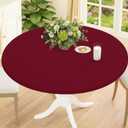 Smiry Round Spandex Tablecloth, Elastic Fitted Washable Tablecloths for 36"-44" Tables, Waterpoof Stretch Picnic Table Cover for Dining, Indoor and Outdoor, Red