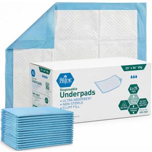 MED PRIDE High Absorbency Liners -Disposable Underpads 23'' X 36'' Incontinence Pads, Bed Covers, Puppy Training | Thick, Super Absorbent Protection for Liquid, Urine, Accidents (150) (25 Count (Pack of 6))