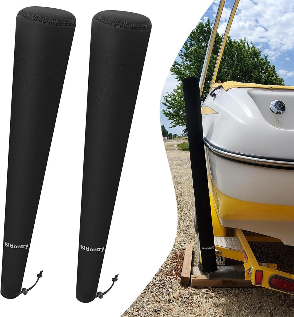 48 Inch Boat Trailer Guide Pole Cover- Neoprene Boat Trailer Guide Protective Cover- Heavy Duty Marine Trailer Guide Poles Cover for Jet Ski Boat Sailboat Trailer (Set of Two) (black)