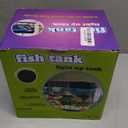 Mini Fish Tank Small Aquarium 1 Gallon Fish Bowl 6 Color Auto-Looping Light 3 in 1 Quiet Pump with Filteration & Oxygenation & Circulation,Submarine Background,Thickened Base