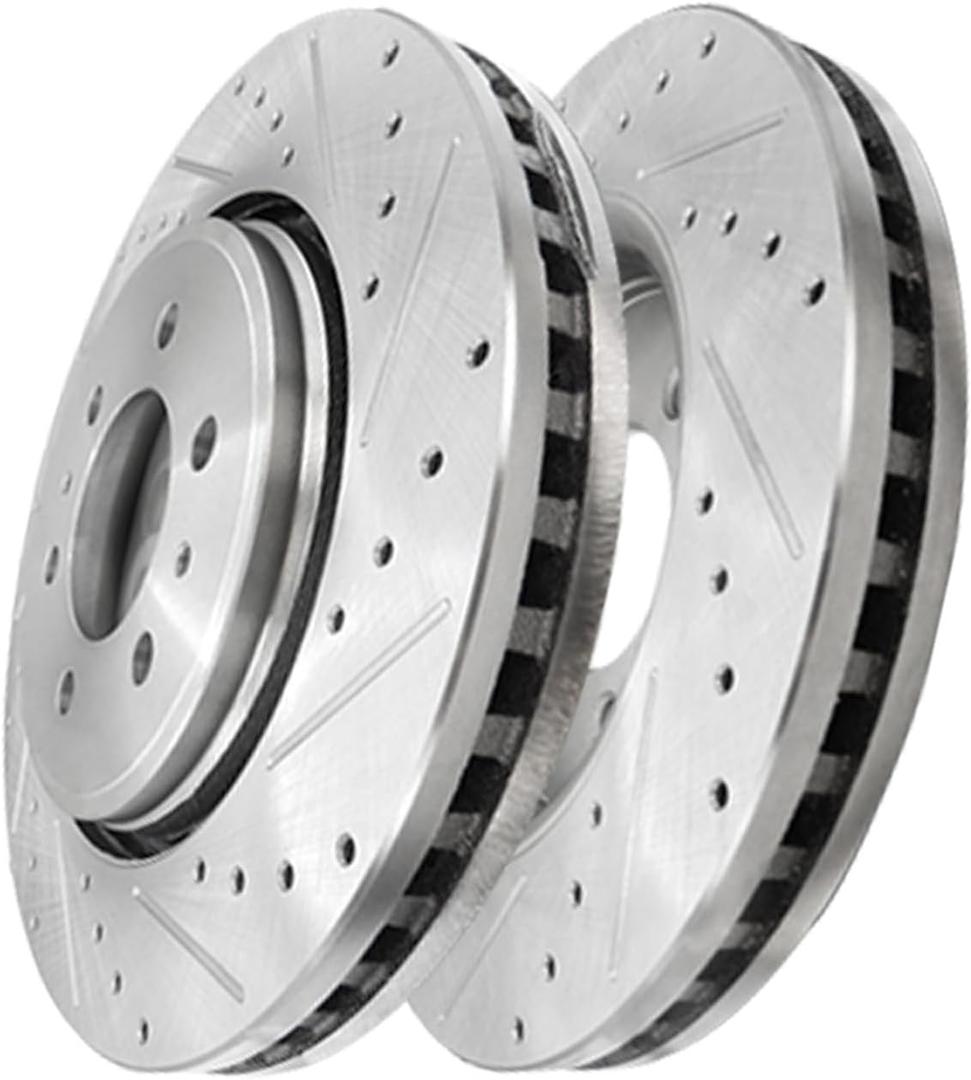 PM Auto Front 350mm Drilled Slotted Disc Brake Rotors Replacement For 2015-2020 Ford F-150
