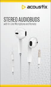 Acoustix Stereo Earbuds with Microphone & Remote