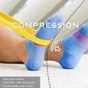 BRISIRA Coolmax Bamboo Viscose Compression No Show Socks Moisture Wicking Cushion Short Low Cut Ankle Athletic Sock for Golf (6-8.5, 3 Pairs Skyblue Heel Grips)