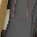 FH Group Front Set Faux Leather Car Seat Cushions - 2 Pack Seat Covers for Cars Trucks, SUV, Waterproof Car Seat Cover, Universal Fit, Black Red Trim