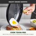 GreenPan Hard Anodized Healthy Ceramic Nonstick 8" and 10" Frying Pan Skillet Set, Gold Handle, PFAS-Free, Dishwasher Safe, Oven Safe, Black