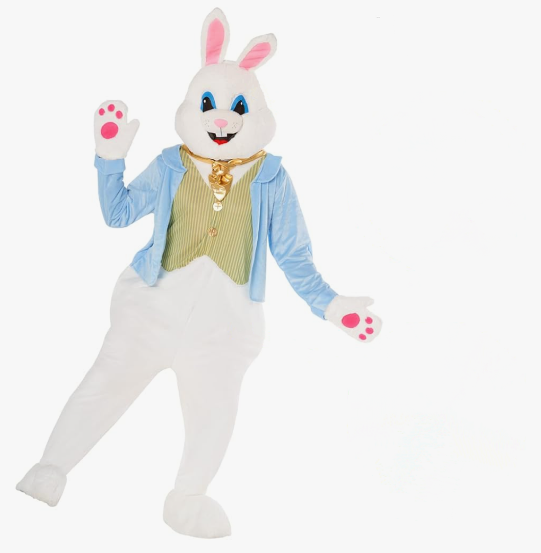 Morph Easter Bunny Costume Adult Deluxe Rabbit Mascot Outfit for Men - Perfect for Easter Costumes and Events, One Size