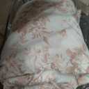 Queen Comforter Set -7 Pieces Pink Floral Comforter Set for All Seasons, Bed in a Bag Queen with Botanical Flowers Comforter, Sheets, Pillowcases & Shams