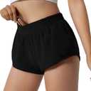 Running Shorts for Women,Quick Dry Athletic Sports Shorts Lightweight Active Workout Gym Shorts with Zip Pocket, Size Medium