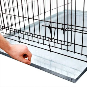 KOPEKS Galvanized Metal Tray for Dog Crates, Pet Kennels, Restaurant Grease Traps, and Floor Protection with Leak and Rust Resistant Chew Proof Durability, Heavy-Duty Reusable Coverage 47x29x1"